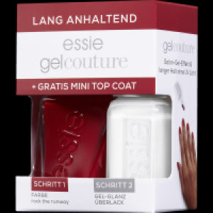 Essie Nagellack Gel Couture 270 Rock the Runway + Nagellack Gel Couture Top