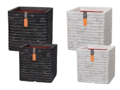 Capi Europe Blumentopf »Row«, quadratisch, anthrazit, elfenbein, 30x30