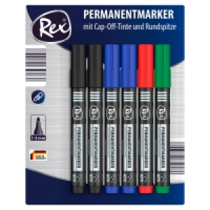 Aldi Süd  REX® Permanentmarker, 6er-Set