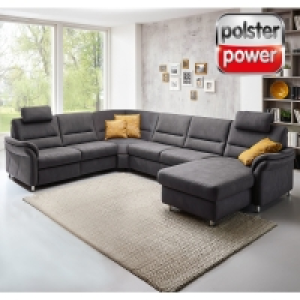 polsterpower Wohnlandschaft - grau - Canapé rechts - verschiedene Ausf