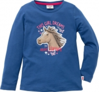 Salt & Pepper Langarmshirt, Pferdchen-Patch, für Mädchen