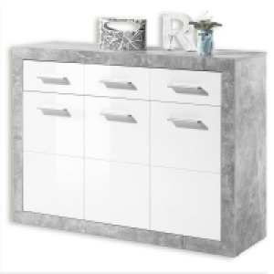Kommode - Beton - weiß Hochglanz - 117 cm breit 147.00 €