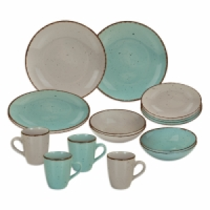 Tafelservice - türkis-beige - 16-teilig 39.00 €