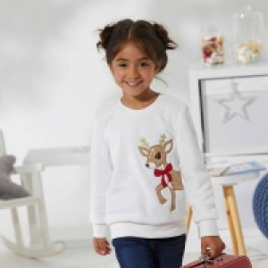 Mädchen-Pullover mit Rentier-Applikation 7.99 €