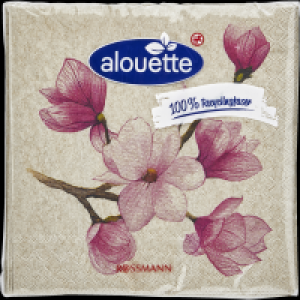 Rossmann Alouette alouette Recycling Cocktail-Serviette Magnolienzweig