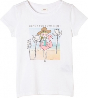 Karstadt  S.Oliver T-Shirt, Frontprint, Glitzer, Jersey, für Mädchen