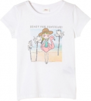 S.Oliver T-Shirt, Frontprint, Glitzer, Jersey, für Mädchen