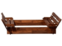 Lidl Dobar dobar Sandkasten, 2 klappbare Sitzbänke mit Rückenlehne, aus Kiefernho