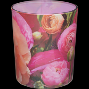 Ideenwelt Sleeveglas groß rosane Blumen