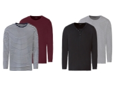 LIVERGY® Herren Langarmshirt 2 Stück, mit Baumwolle