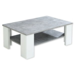 Couchtisch - Beton-weiß - mit Ablage