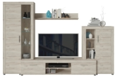 4-teilige Wohnwand - Sandeiche - 291 cm breit