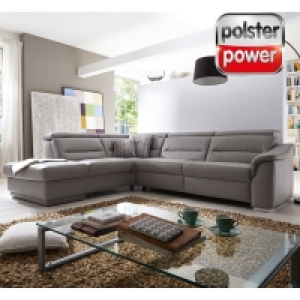 Roller  polsterpower Ecksofa - grau - Leder - verschiedene Ausführungen - 1,5-