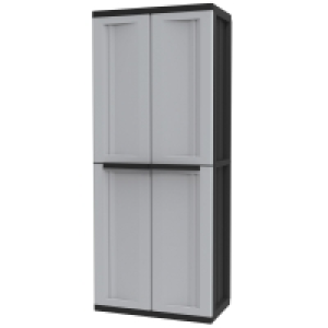 Kunststoffschrank - grau-schwarz - 68 cm breit