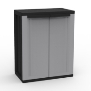 Kunststoff-Schrank - grau-schwarz - 85 cm hoch