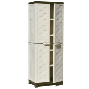 Kunststoffschrank - weiß-schwarz - 181 cm hoch