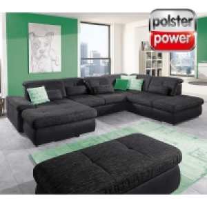 polsterpower Wohnlandschaft - anthrazit-schwarz - verschiedene Ausführ