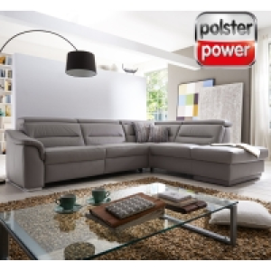 Roller  polsterpower Ecksofa - grau - Leder - verschiedene Ausführungen - 1,5-