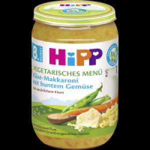 Vegetarisches Menü Käse-Makkaroni mit buntem Gemüse ab 8. Monat 1.15 €