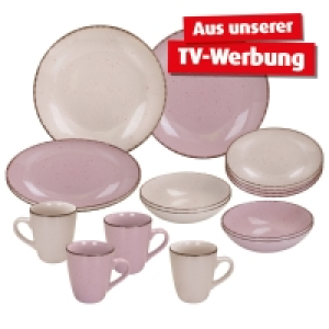 Tafelservice - hellrosa-rosa - 16-teilig