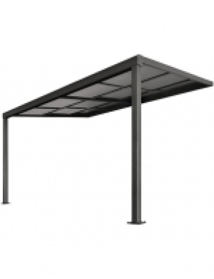 Terrassenüberdachung, Breite: 390 cm, Dach: Kunststoff, anthrazit