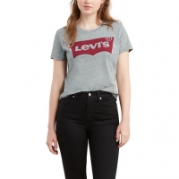 Karstadt  Levis® T-Shirt, meliert, Logo-Print, Baumwolle, Rundhals, für Damen