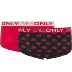 Only Hipster, 2er-Pack, Logo-Gummizug, Baumwollstretch, für Mädchen