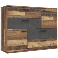 Roller  Sideboard - Old Wood Vintage - Beton-Optik - 125 cm