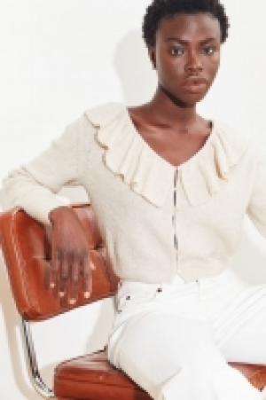 HM  Cardigan mit Volantkragen