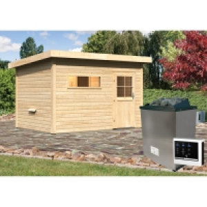 Woodfeeling Saunahaus Esbo + Ofen, ext. Steuerung, Lautsprecher, Zubeh 5,379.00 €