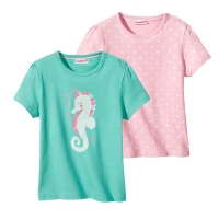 NKD  Baby-Mädchen-T-Shirt mit Seepferdchen, 2er-Pack