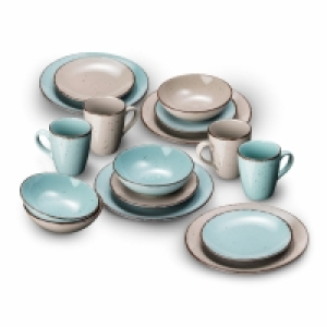 Tafelservice - türkis-beige - 16-teilig 49.00 €