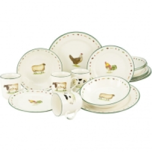 CreaTable Kombiservice Farm Animals, 16-tlg, für 4 Personen