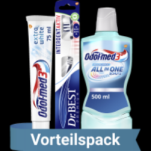 3er-Set aus Odol-med3 Zahnpasta, Mundwasser und Dr.BEST Zahnbürste 4.99 €