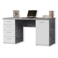 Roller  Schreibtisch - Beton-weiß - 145 cm 