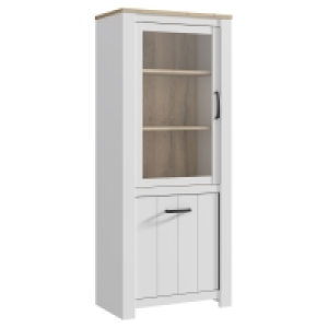 Roller  Vitrine - weiß-bianco Eiche - 77 cm breit