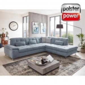polsterpower Ecksofa - blau - verschiedene Ausführungen
