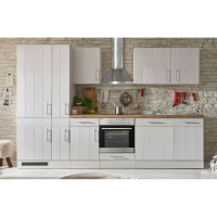 OBI  Respekta Premium Küchenzeile Landhaus 310 cm Lärche Weiß matt