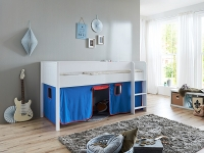 Relita Halbhohes Bett Hochbett Kinderbett Luka 90x200 MDF/Buche weiß l