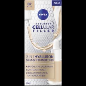 Nivea Cellular Filler 3in1 Hyaluron Serum Foundation 02 Mittel