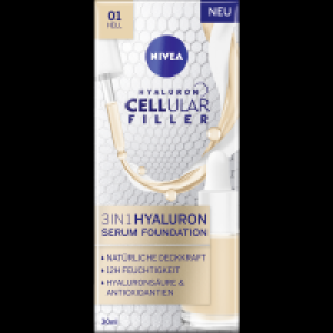 Nivea Cellular Filler 3in1 Hyaluron Serum Foundation 01 Hell