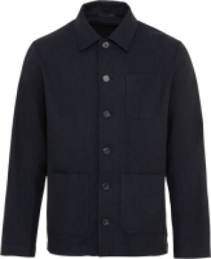 Dunmore Hemdjacke, Leinen-Baumwollmix, Knopfleiste, für Herren