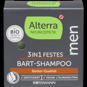 Rossmann Alterra Naturkosmetik Men 3in1 Festes Bart-Shampoo