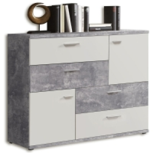 Sideboard - Beton-weiß - 125 cm breit