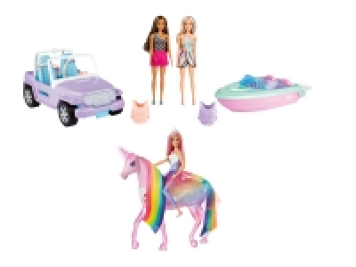 Lidl Barbie Barbie Puppen mit Fahrzeug und Boot / Puppe mit Einhorn