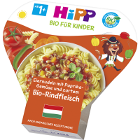 Rossmann Hipp Bio Eiernudeln mit Paprika-Gemüse & zartem Bio-Rindfleisch ab 1 Jahr