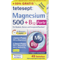 Rossmann Tetesept Magnesium 500 + B12 Forte Tabletten