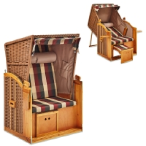 Gardiola Balkon-Strandkorb HELGOLAND - braun-grün - 90 cm breit