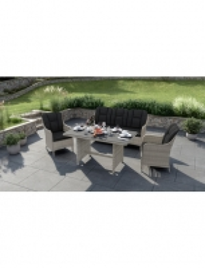 Dining-Lounge »Wales«, 5 Sitzplätze, Aluminium/Polyrattan, inkl. Aufla