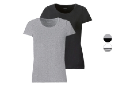 ESMARA® Damen T-Shirt, 2 Stück, mit weitem Rundhalsausschnitt